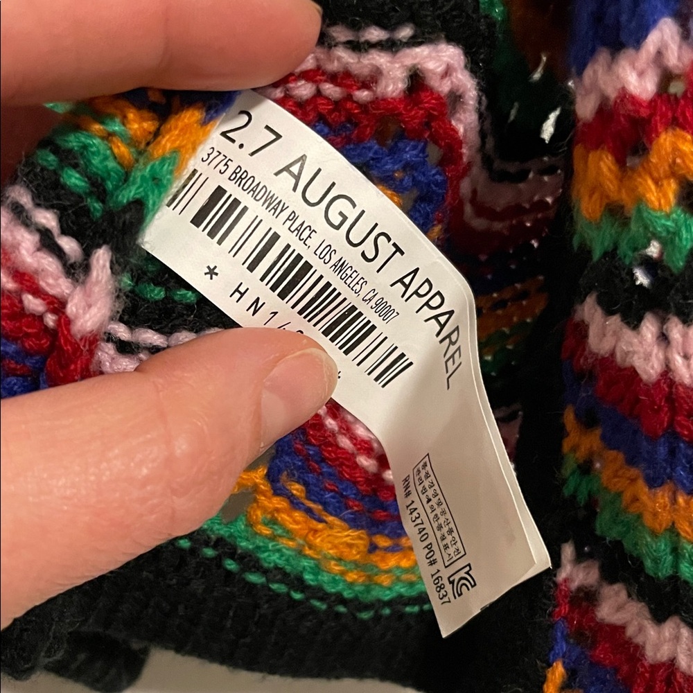 Anthropologie Vintage Free the Roses Colorful Sweater size S *NWT* - Picture 7 of 9